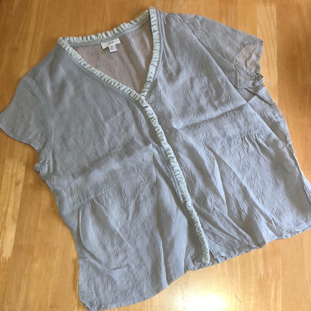 J.Jill sheer button-up blouse